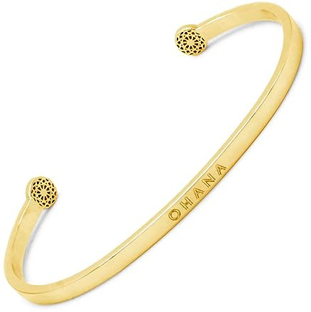 SIMPLE PLEDGE | Ohana Armreif | Armband Damen mit Gravur in Silber, Gold, Roségold | Perfekt als Schmuck Geschenk | Blindgravur