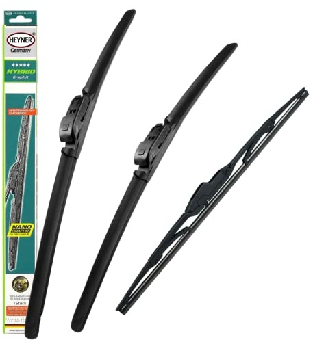 Heyner Wiper Blades Fits Fiat 500 2007-Onwards 2414 and Rear HH2414TL11L