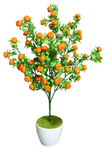 CVPDI Künstlicher Obstbaum im Topf, künstlicher Obstbaum, Stiel für Zuhause, Hochzeit, Party, Bonsai-Dekoration, künstliche grüne Topfblumen, Ornamente