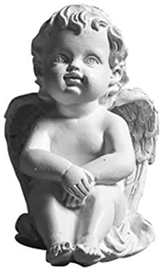 Angelo Cherubino statua statua da giardino in resina, angelo benedizione, giardino custode commemorativo statua per la casa decorazione tavolo (A)