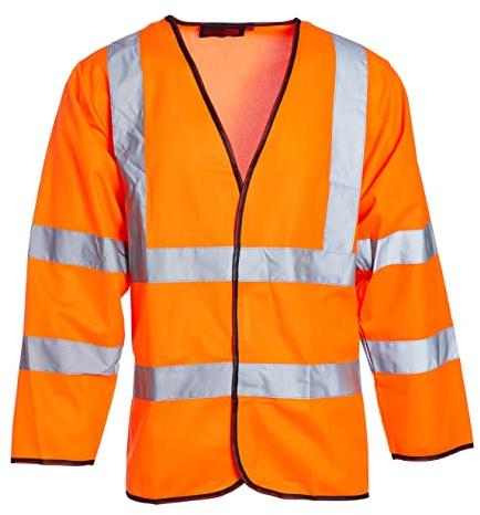 Blackrock Hi Vis Long Sleeve Vests Orange, Reflective High Vis Jackets, Hi Viz, Work Utility & Safety Clothing, Neon Clothes, Running, Jacket, Hivisible, Security, PPE, Fluorescent - Size 5XL