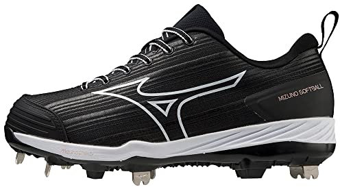 Mizuno Softbollsko för kvinnor, svart/vit, 9