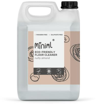Miniml Eco Floor Cleaner Liquid 5L Refill - Almond Scented Multi Purpose Hard Floor Surface Cleaner for Laminate, Tile, Wood, Patio, Pressure Washer and More - 100 Percent Vegan and Cruelty-Free