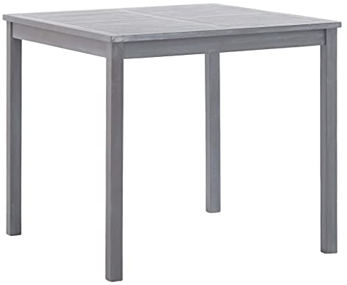 Makastle Gartentisch Bistrotisch 80x80x74 cm, Garten Esstisch aus Massivholz, Garten Tisch Terrassentisch Gartenmöbel für Balkon Terrasse, Grau