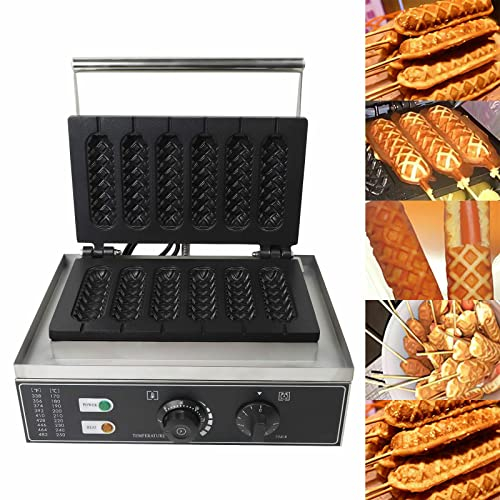 1500W Kommerzielles Waffeleisen Hot Dog Stiel Anti-Haftbeschichtung Waffelgerät