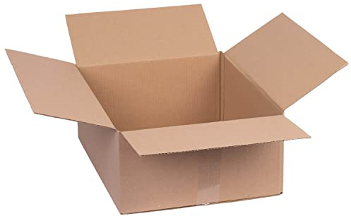 smiley pack 50 Stück Faltkartons 450 x 350 x 180 mm braun – 1-wellig | Versandkarton aus Wellpappe – Pappkarton, Versandbox für Paket & Päckchen