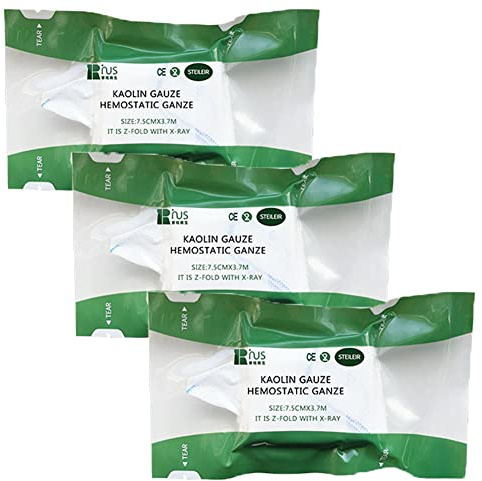 3 confezioni di garza sterile compressa piegata a Z da 3,0 x 4,0 metri, fornitura essenziale di pronto soccorso e kit di arresto dell'emorragia per uso domestico, medico e tattico di emergenza