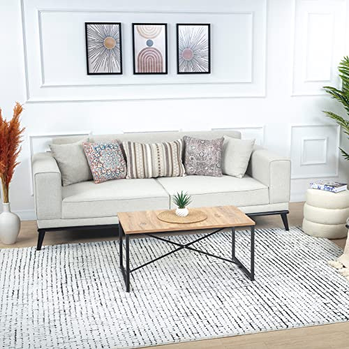 Livabliss Zadar Wohnzimmer modern – Abstrakt Design in Marmor Optik für Wohnzimmer 200x275 cm, Esszimmer, Schlafzimmer - Marmor e groß, weicher Kurzflor in Schwarz und Creme