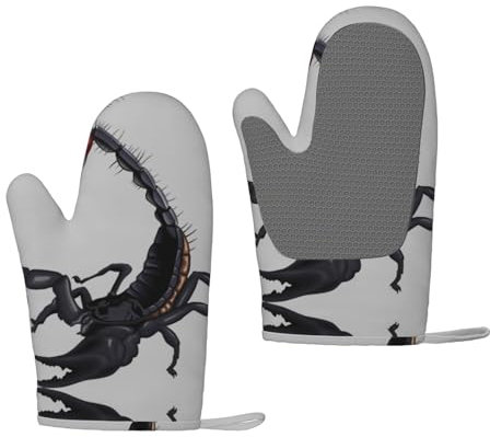 Scorpion Silikon-Ofenhandschuhe – hitzebeständige Grillhandschuhe mit Fingern, wasserdicht, rutschfest, Ofenhandschuhe, Küche, Kochen, Handschuhe zum Backen, Grillen, Grillen