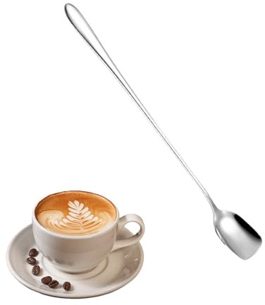 Coffee Spoons | Square Main Spoons | Stainless Steel Teaspoon Stirers for Tea Cockta, Ice Cream, 8 Long Kitchen Accessories Novent