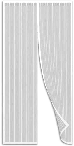 Vetrineinrete® Zanzariera magnetica bianca per porte finestre tenda chiusura con calamita antizanzare insetti mosche universale varie misure (120x240 cm)