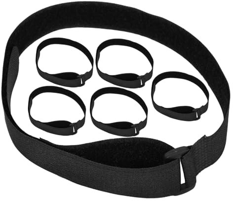 Gogogmee Sangle De Fixation pour Parasol De Terrasse Multifonction Réutilisable 25mm x 600mm Lot De 6 pour Jardin Et Plage Réglable Résistante Au Vent Anti-Usure