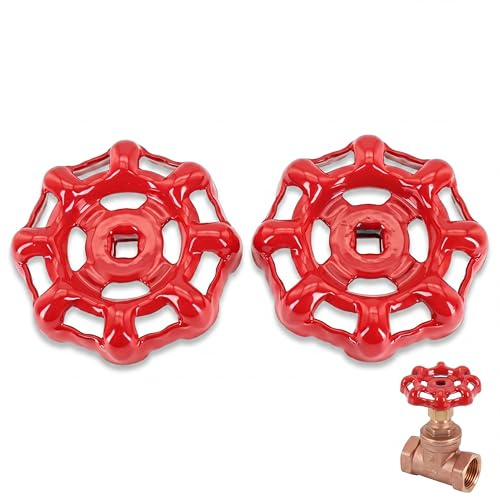 1 x Wasserhahn-Griff-Schieberventil, rundes rotes Ventil-Handrad, Ventilersatz, Wasserhahn-Griffventil für Wasserhahn 6 mm, 7 mm, 8 mm und für Absperrventil (8 mm)