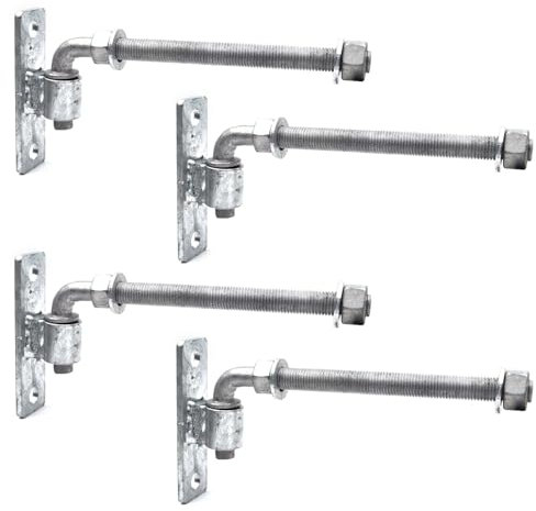 J-Bolzen-Pfostenscharnier, robust, geschweißtes Türscharnier mit 1,6 cm männlichem Scharnier, Stift, Zaunpfostenscharnier für Holztor, Kettengliedzaun, verzinktes Torscharnier, 4 Stück