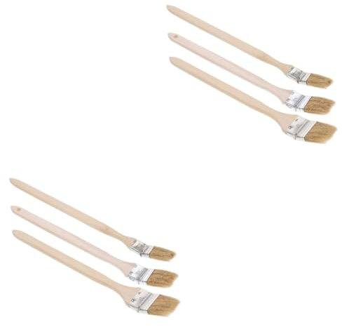 jojofuny 6stücke Teiliges Gebogener Pinsel Mit Holzgriff Wiederverwendbare Malerpinsel Für Wandfarbe Für Präzise Anwendungen Und -projekte Mit Langlebigen Borsten Und Komfortablem Griff