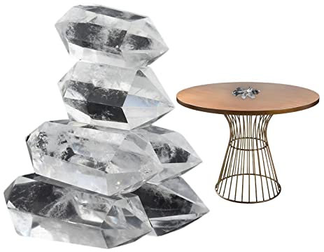 Vriusi Cristales de cuarzo, en transparente | Piedra preciosa natural hexagonal, cristales y gemas, piedras preciosas y cristales para la energía