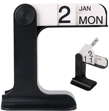 Trendecor Schreibtisch-Flip-Kalender, Täglicher Desktop-Ewige Tischkalender mit Monats Datums Tagestafeln für Tägliche Büro Heimdekoration Ornament Schreibtischzubehör Dekoration