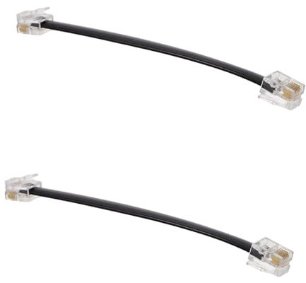 iplusmile 2pcs Core Flat Telephone Cable Male to Male Straight for Easy Installation Space-saving Signal Transfer
