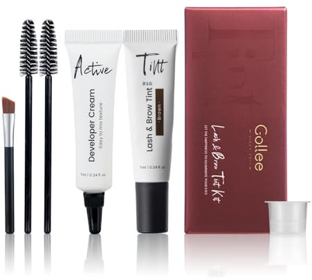Eyebrow Dye Kit, 2 in 1 Brow and Lash Tint Kit - Fast and Safe Results (Dark Brown), Natural Effects Long Lasting Lasts 4 Weeks Easy to Use for Salon & Home Use
