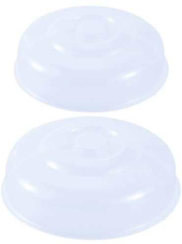 Cunlvyyds Microwave Plate Cover, 2PCS 8''＆9 Bpa-Free Clear Round Microwave Splatter Cover with Steam Vent, Dustproof Small, Food, Small