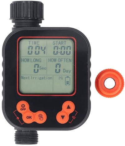 Temporizador de riego automático con sensor de lluvia, pantalla LCD, controlador de riego digital programable, rosca hembra G3/4 para grifo de jardín