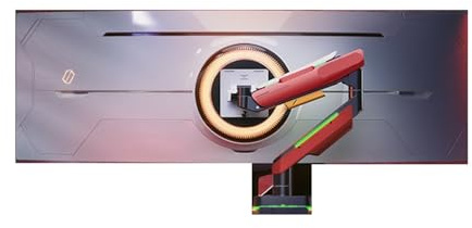 Support for Moniteur T18X avec écran à Poissons, Support de 49 Pouces, écran incurvé de 20kg, Base pneumatique(Red)