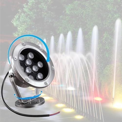 KjoiDWz Projecteur LED Rouge for Fontaine, éclairage d'extérieur étanche IP68 for Jardin et Piscine, projecteur subaquatique, éclairage paysager(15W(12v))