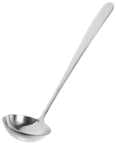 Sosoport Cazo de Sopa Inoxidable con Mango Cuchara de Servicio Resistente para Cocina y Profesional Utensilio Duradero para Servir Agua y