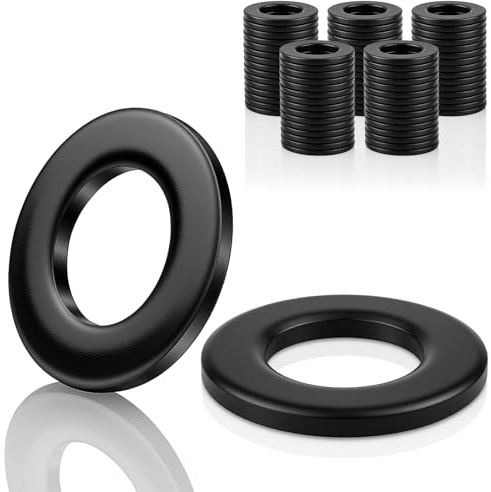 mawmuaw M6 Washers Stainless Steel 60 Pcs Black Flat Washer M6x12 mm | Penny Washers, Round Spacers, 304 Stainless Steel, for Screws, Bolts, Nuts, Office, Home, Outdoor, Repair