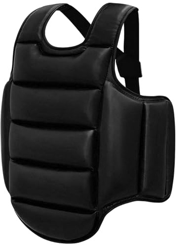 Grtheenumb Boxing Body Protector, Reversible Chest Protector, Adjustable Taekwondo Sparring Gear, Sponge Boxing Training Equipment Black & White | Gear