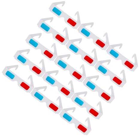 SHINEOFI 40pcs Paper Glasses for Movies and Games Lightweight Glasses Fit for Adults and Portable Red Blue Anaglyph for Magazines and Home Theater Entertainment