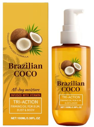 Straffendes Brasilianisches Kokos-Körperöl, Mit Tiefer Feuchtigkeitsversorgung Und Pflege, 100ml, Feuchtigkeitsspendendes Körperöl, Feuchtigkeitsspendende Körperbutter, Für Frauen Und Männer
