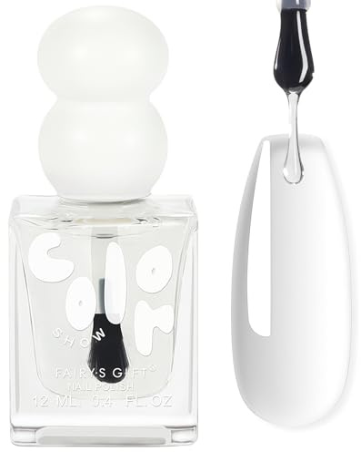 Clear Nail Polish, Clear Nails Varnish, 2-in-1 Base and Top Coat Nail Polish, Quick Dry & Long Lasting Nails Base Coat, Water Based Top Coat Na-il Varnish