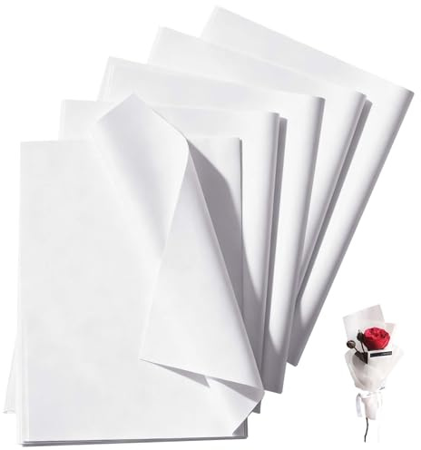 Zippicks 100 hojas de papel de seda blanco, 50 x 70 cm papel de seda para envolver, Hojas Papel de Seda para flores manualidades cumpleaños regalo decoración boda