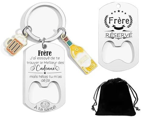 Cadeau Frere Cadeau Grand Frère Porte-Clés Pour Frère Homme Porte-Clés Cadeau Pour La Fête Des Pères Cadeaux d'anniversaire Cadeaux de NoëL Porte Clef Homme