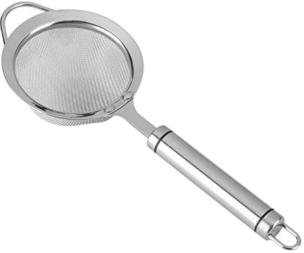 Colador Fino de Malla de Acero Inoxidable Colador de Cocina Filtro de Cocina para Huevo Té Arroz Jugo 26.5cm / 10.4 Pulgadas Diámetro 10cm / 3.9 Pulgadas