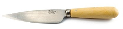 Cuchillo de Cocina PALLARES, Mango de Boj, Acero Carbono, 13cm. Hoja Ancha
