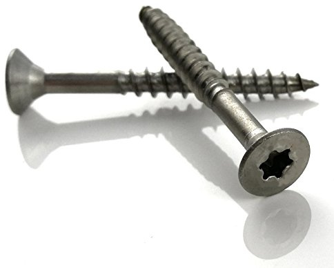 Edelstahl Spanplattenschrauben aus A2 V2A VA Teilgewinde mit Torx TX Senkkopf Schrauben Holzschrauben Edelstahlschrauben Universalschrauben (1000, 3,5 x 40 mm)