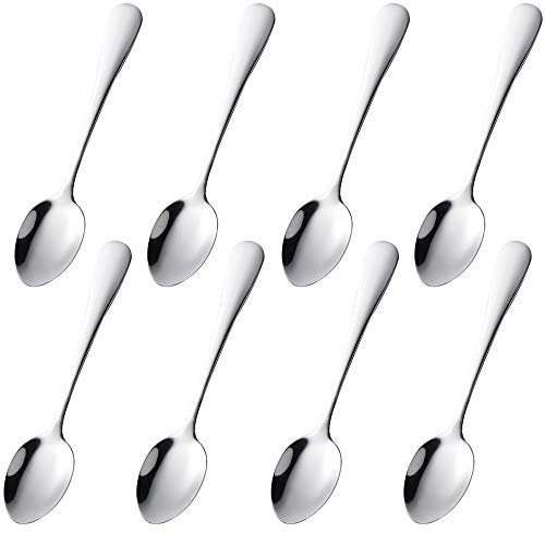 Mini Espresso Coffee Spoons, 4.9 Inches Stainless Steel Small Dessert Teaspoons, Specialty Demitasse Tiny Stirring Spoon Set of 8