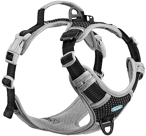 ThinkPet Reflekterande andningsbar mjuk luftnät utan släp valpkobling över huvudet ventilationsväst för små och medelstora hundar och katter