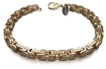 Fly Style Byzantiner Königskette Gold Edelstahl - Königsarmband Armband Herren 18 Karat vergoldete Kette