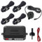 MOCNT Kit de Sensor de Aparcamiento Coche 4 Sensores de Aparcamiento Sistema Radar Inverso Traseros Sensores de Estacionamiento Marcha Atrás Alarma de Sonido Negro