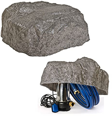 Kunstfelsen M-03 Ø80 cm Grau – Hohler Abdeckstein & Dekofelsen für Septiktank, Poolfilter, Brunnenkopf, Kanaldeckel – 85 × 83 × 32 cm, GFK-Komposit, 15 kg, frostfest