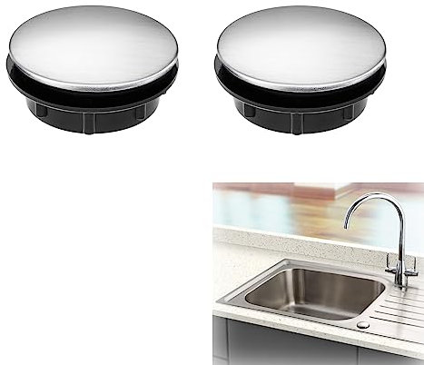 Sink Hole Cover, Overflow Sink Tap Hole Cover Stainless Steel, Faucet Sink Blanking Cap Bath Tap Cover Sink Hole Cover, Overflow Sink Hole Cover Useful for Bathroom Kitchen Toilet, Sink Cap