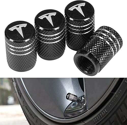 JMELEHW 4PCS coperchio pneumatico, accessori decorativi coperchio valvole in alluminio compatibili con Tesla Y X S 3 (nero) ...