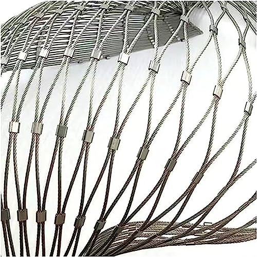 Flexibles Edelstahl-Drahtseilnetz, Loch 5 cm Kabelgeflecht, Schlagfestigkeitsschutz, Grenzzaun-Drahtgeflecht, Fallschutznetz for Bauernhof-Fußballplätze, Tierbarriere (Größe: 1 x 1 m) ( Size : Thickne
