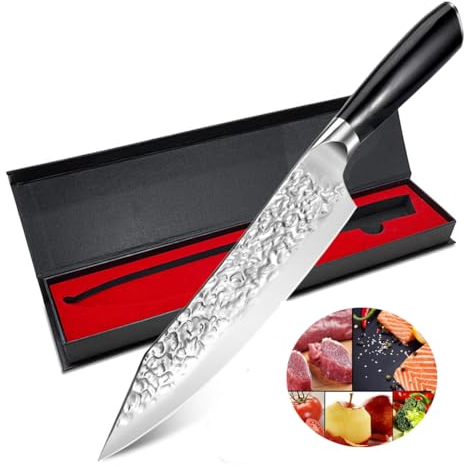 Astylway Kochmesser Starter 20cm Hauskochmesser 5Cr15MoV Handgeschmiedetes Mehrzweck Küchenmesser aus Hochwertigem Carbon Stahl Original scharfes Allzweckmesser Fleischmesser mit Holzgriff