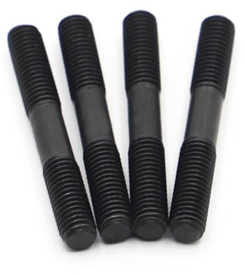 TULDYS WALENI 4PCS M8 M10 M12 Grade 8,8 Carbon Stahl Stange Doppel Gewinde Schraube Stud Schraube Stange Stehbolzen GB901(80mm)