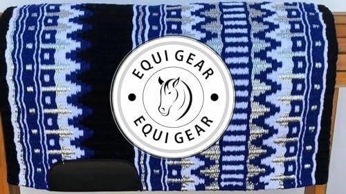 EQUIGEAR Western Show Horse Satteldecke aus neuseeländischer Wolle, Western-Design, handgefertigte Satteldecke, Wollpolster, Sensor Flex (Anpassung möglich), WZ52 (34x40)