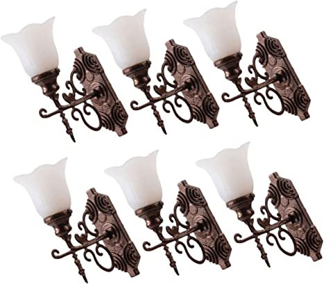 Yardenfun 6st Puppenhaus Wandleuchte Led-puppenhauslampen Puppenhaus-landschaftslicht Mini-wandlampe Miniatur-wandleuchte Puppenhaus Straßenlaterne Miniatur-wandlampe Ländlich Abs Zierlampe